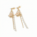 Butterfly Pearl Dual Drop Earrings