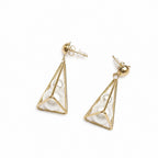 Pearl Pyramid Dangle Earrings