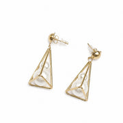 Pearl Pyramid Dangle Earrings