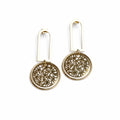 Floral Disk Hoop Earrings