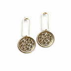 Floral Disk Hoop Earrings