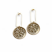 Floral Disk Hoop Earrings