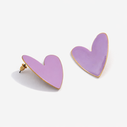 Lavender Love Heart Earrings
