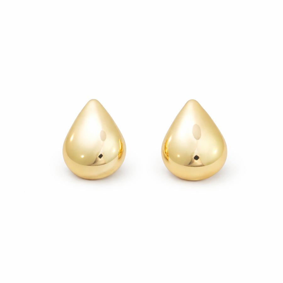 Sleek Gold Teardrop Studs