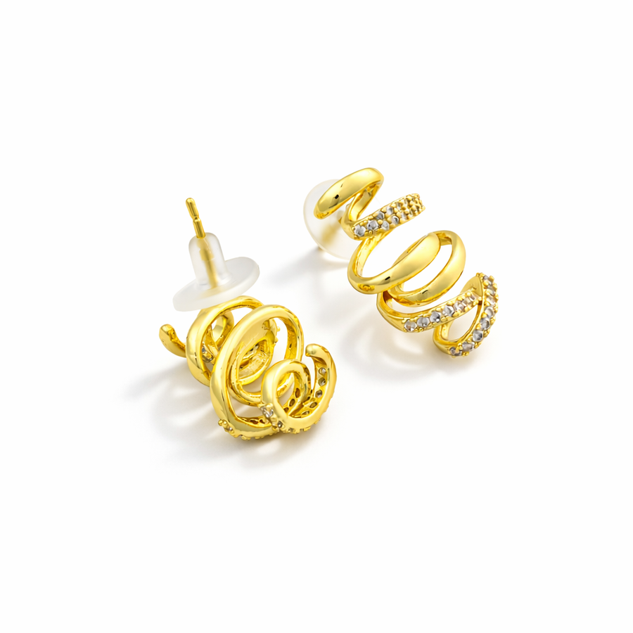 Glam Twist Spiral Earrings