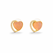 Soft Rose Heart Spark Earrings