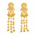 Chandbali Pink Stone kashmiri Jhumka Earrings