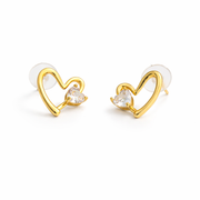 Crystal Embrace Open Heart Stud Earrings