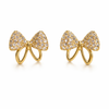 Crystal Bow Charm Stud Earrings