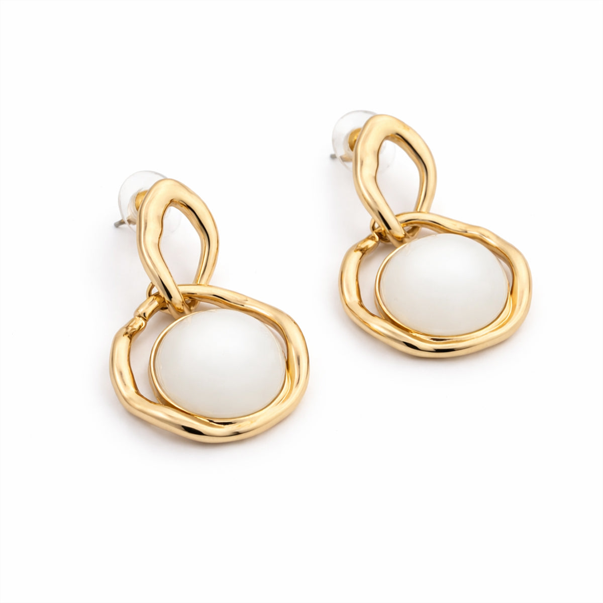 Golden Embrace Pearl Earrings