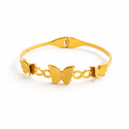 Golden Butterfly Charm Bangle