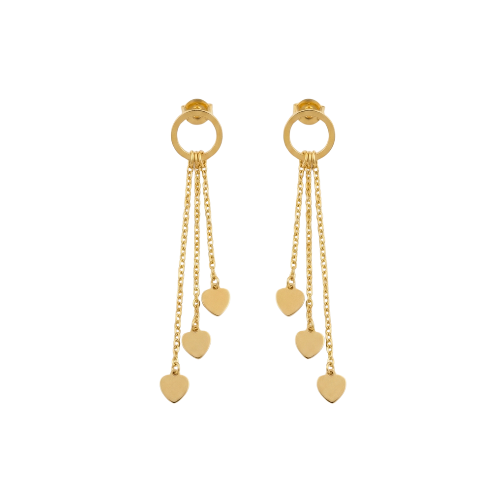 Glossy Heart Drop Hoop Earrings