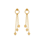 Glossy Heart Drop Hoop Earrings
