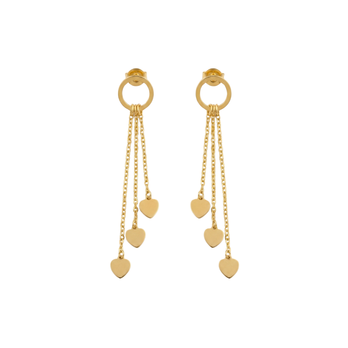Glossy Heart Drop Hoop Earrings