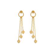 Glossy Heart Drop Hoop Earrings