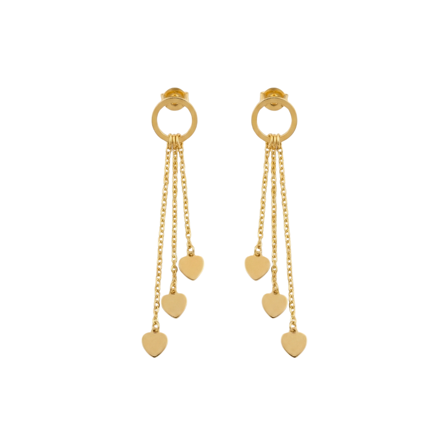Glossy Heart Drop Hoop Earrings