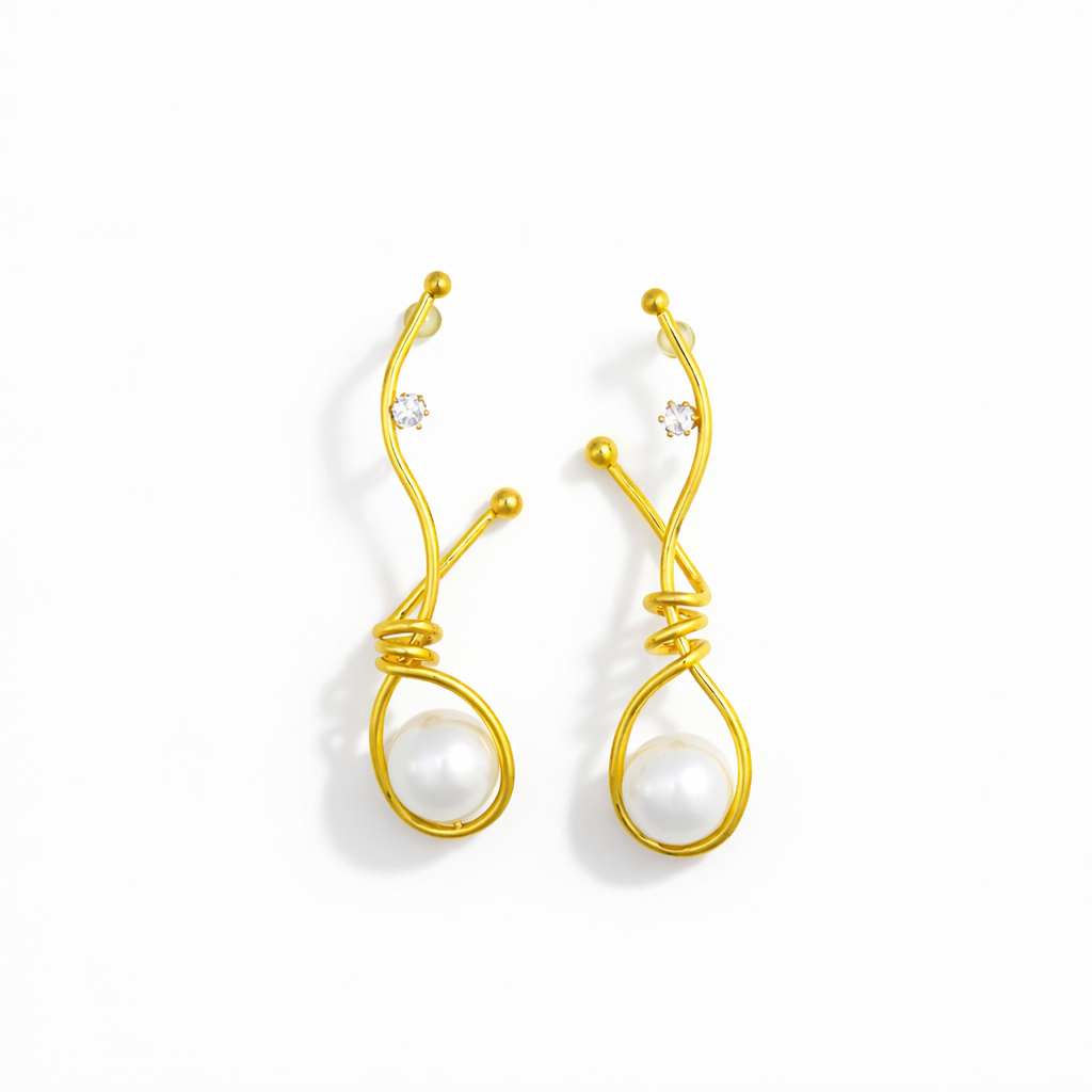 Celeste Wire Pearl Drops Earrings