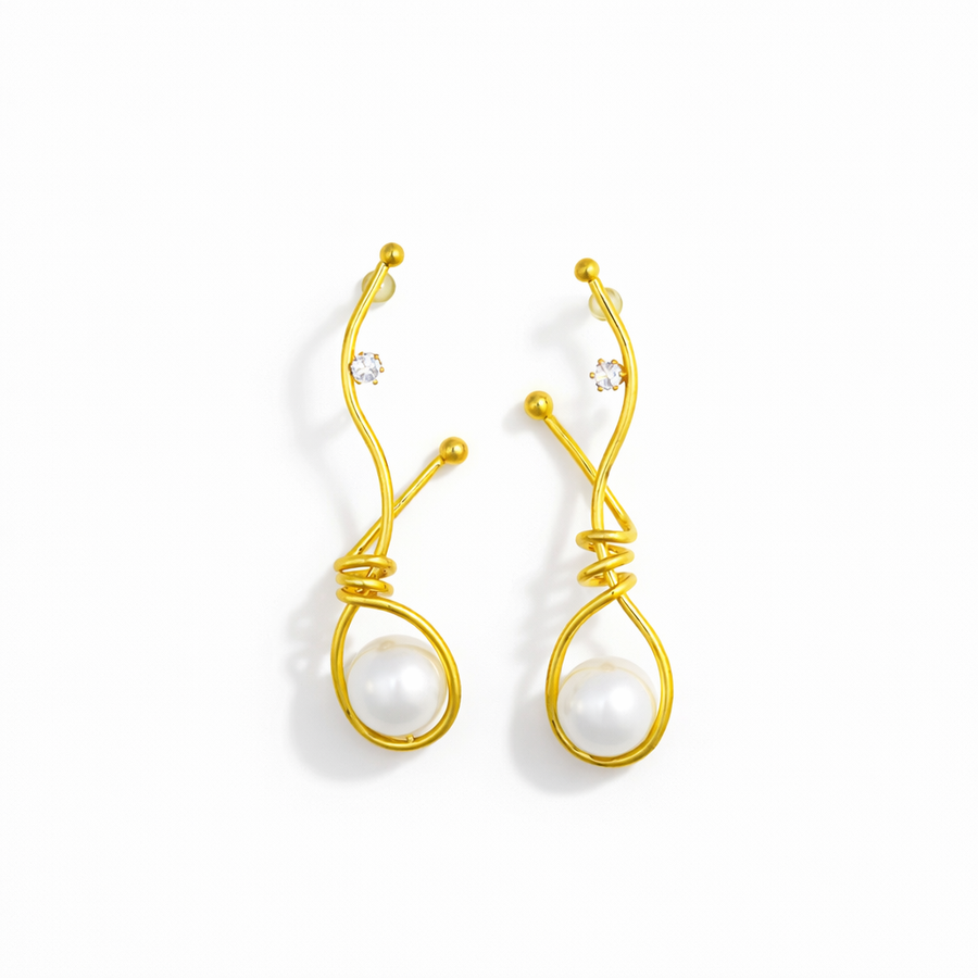 Celeste Wire Pearl Drops Earrings