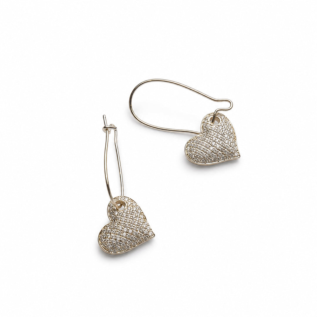 Gold Heart Hoops