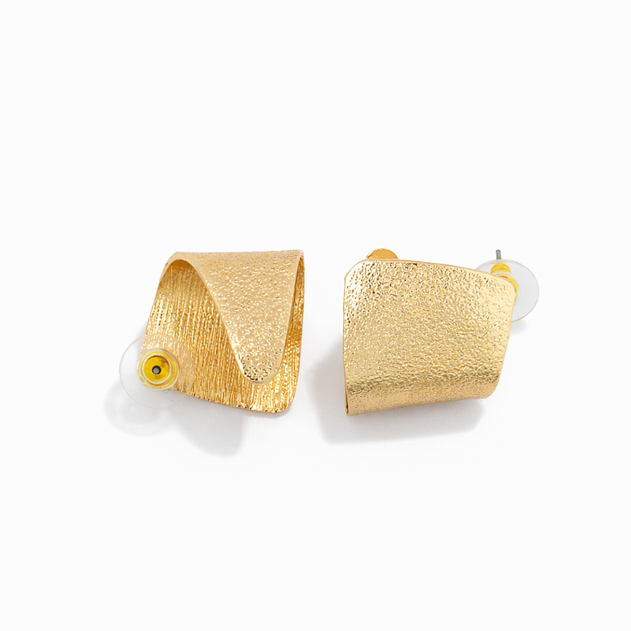Gold Plated Textured Earrings