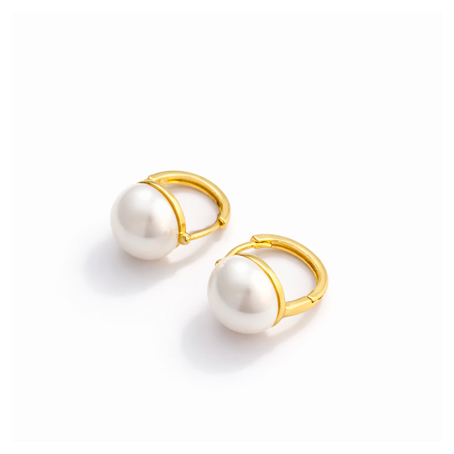 Classic Dome Pearl Stud Earrings