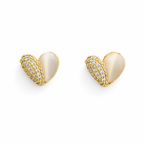 Pearl Kiss Crystal Heart Earrings