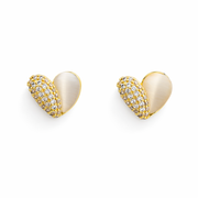 Pearl Kiss Crystal Heart Earrings
