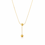 Golden Orb Lariat Necklaces