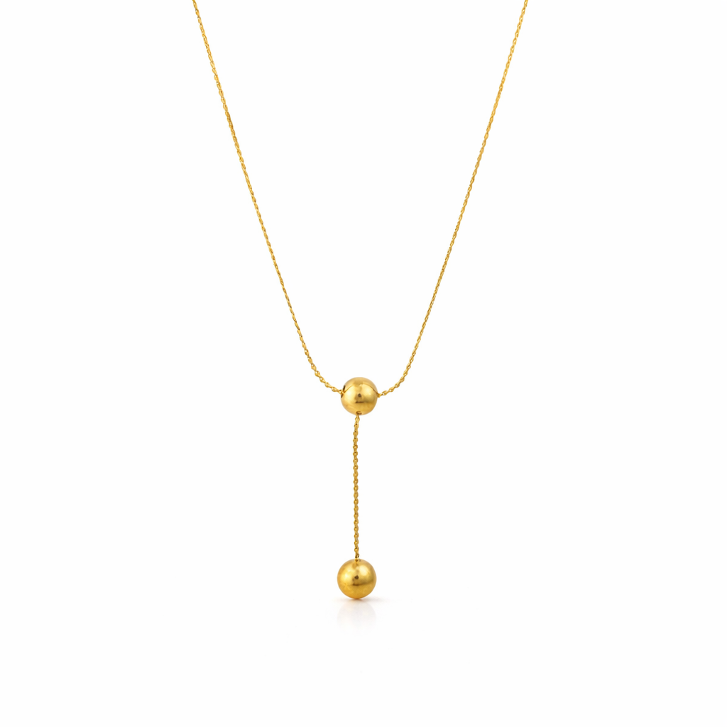 Golden Orb Lariat Necklaces