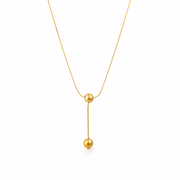 Golden Orb Lariat Necklaces