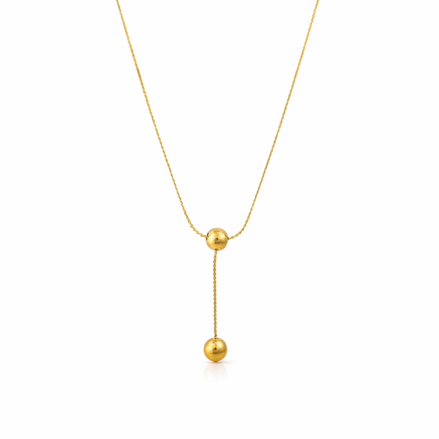 Golden Orb Lariat Necklaces