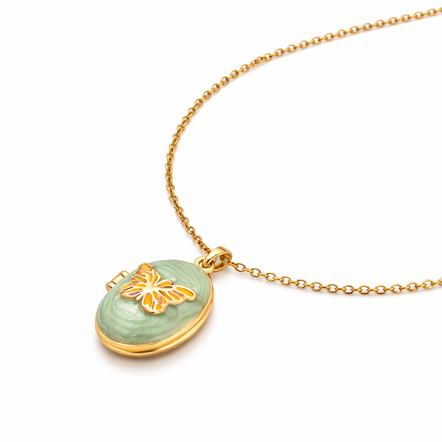 Green Forever Bloom Memory Locket