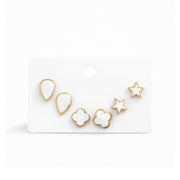 enamel Stud Earrings Set