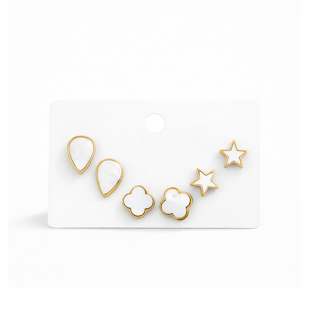 enamel Stud Earrings Set