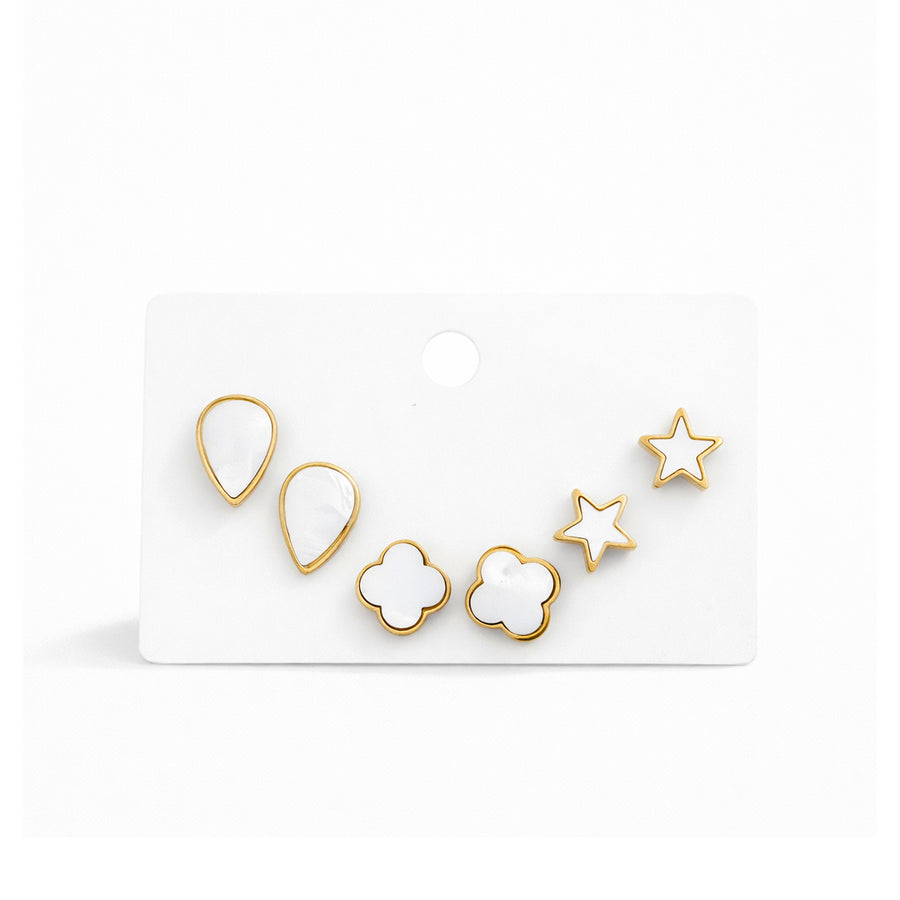 enamel Stud Earrings Set