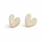 enameled heart shaped Earrings