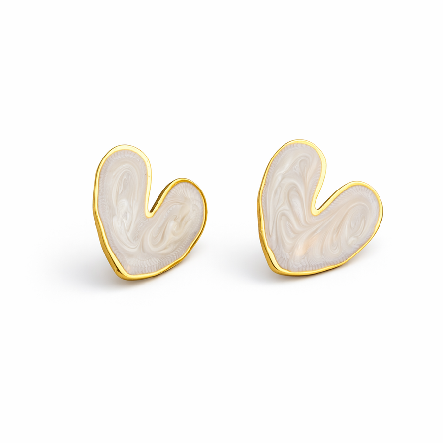enameled heart shaped Earrings
