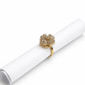 Rotating Floral Studded Ring