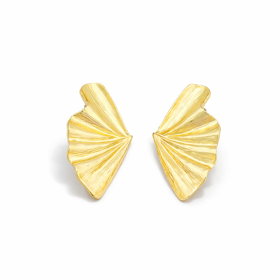 Fan Flair Gold Earrings