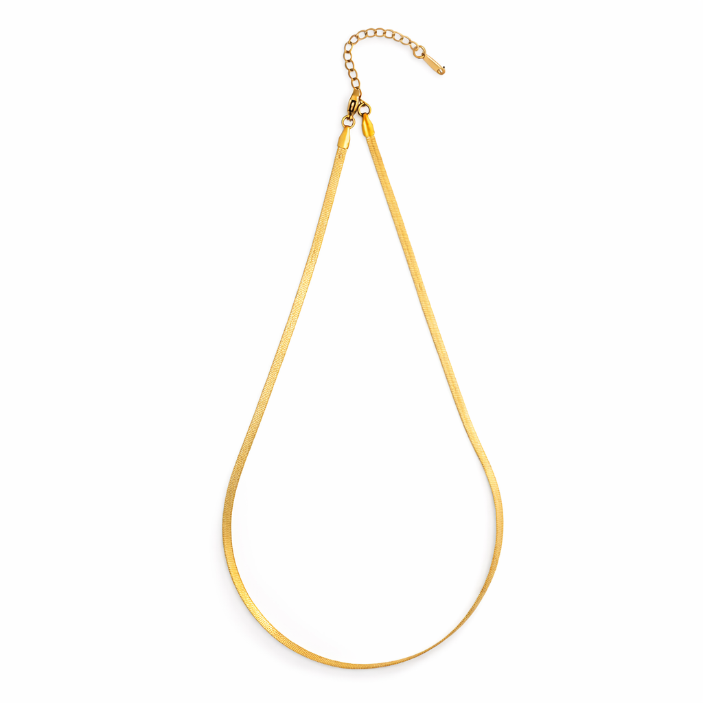 Luxe Flat Gold Chain with pendant