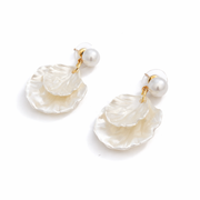 Petal Pearl Drop Earrings
