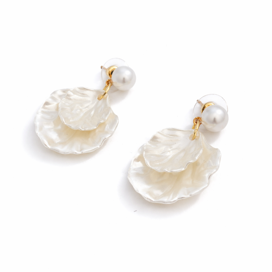 Petal Pearl Drop Earrings