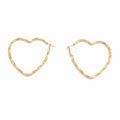 Golden Heart Hoops Earrings