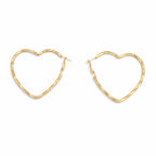 Golden Heart Hoops Earrings