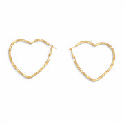 Golden Heart Hoops Earrings
