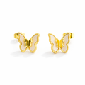 Golden Wing Butterfly Stud Earrings