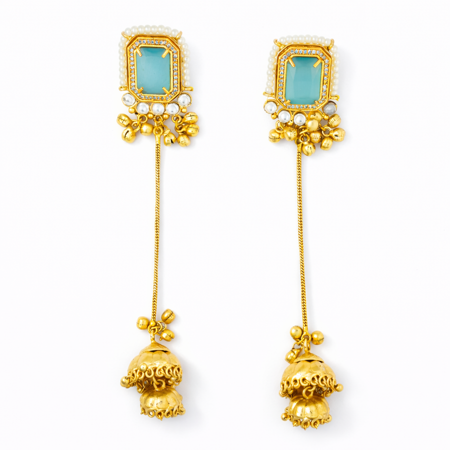 Neelam Aura Long Jhumka Earrings