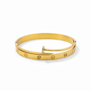 Screw Motif Crystal Bangle