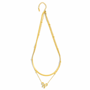 Golden Bow Layered pendant with Chain with pendant
