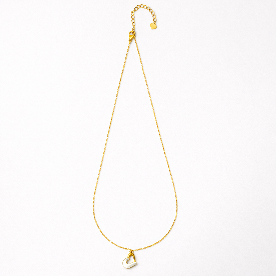 Soft Pearl Heart Pendant with Chain with pendant